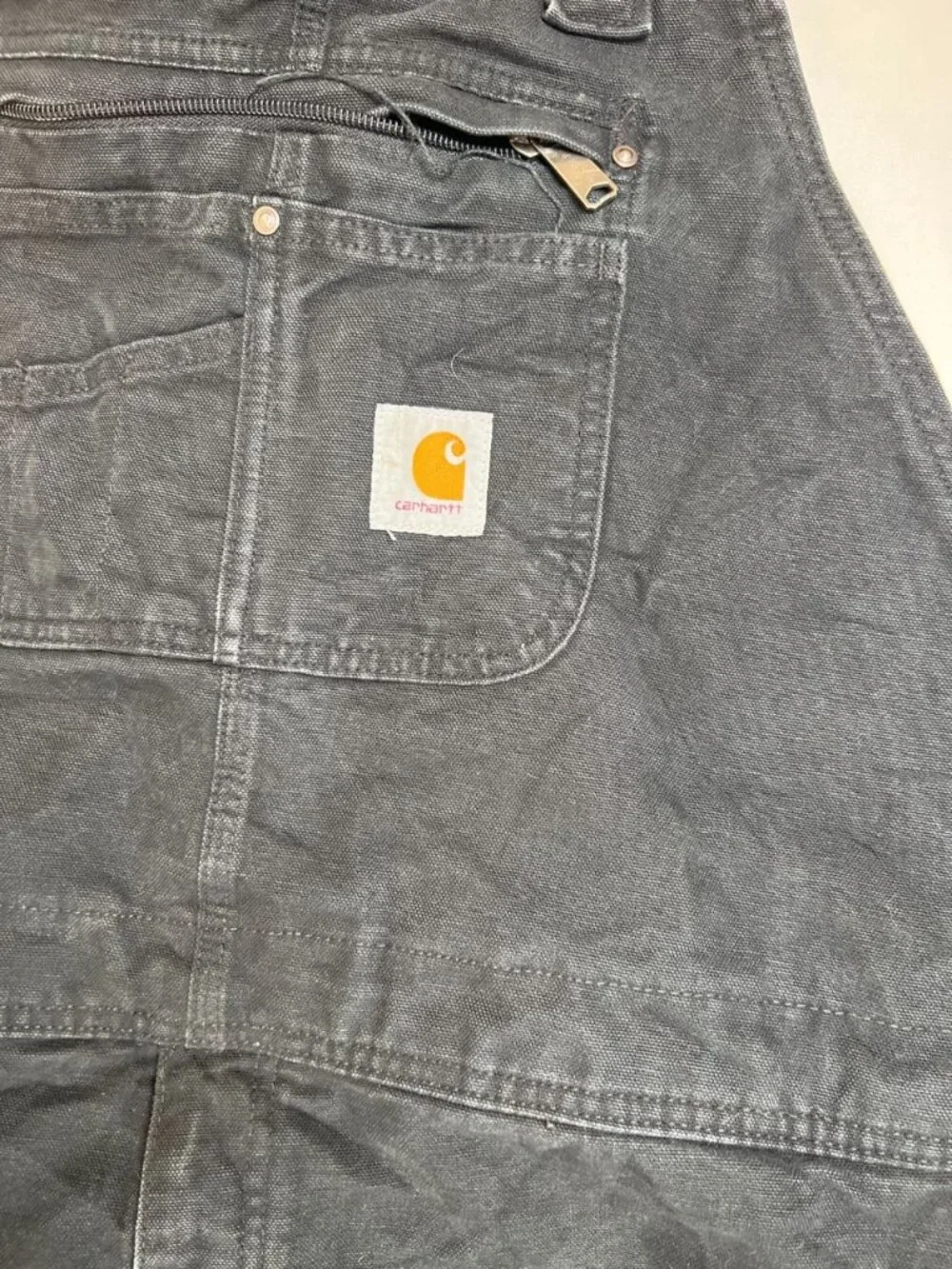 Carhartt Mens 4XL Tall Black Loose Fit Overalls Bibs Heavy Duty Workwear - Picture 3 of 5